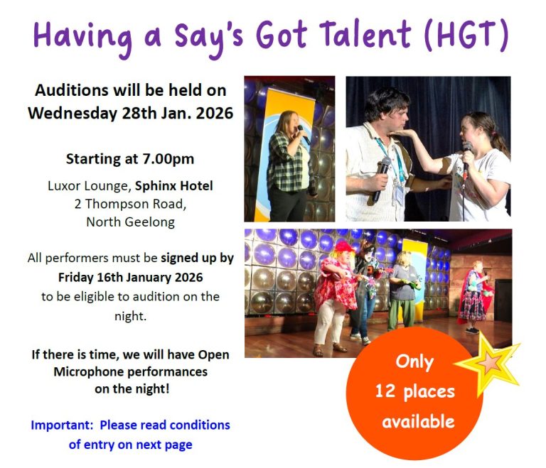 HaS's Got Talent details flyer. Auditions on Wed. 28th January 2026