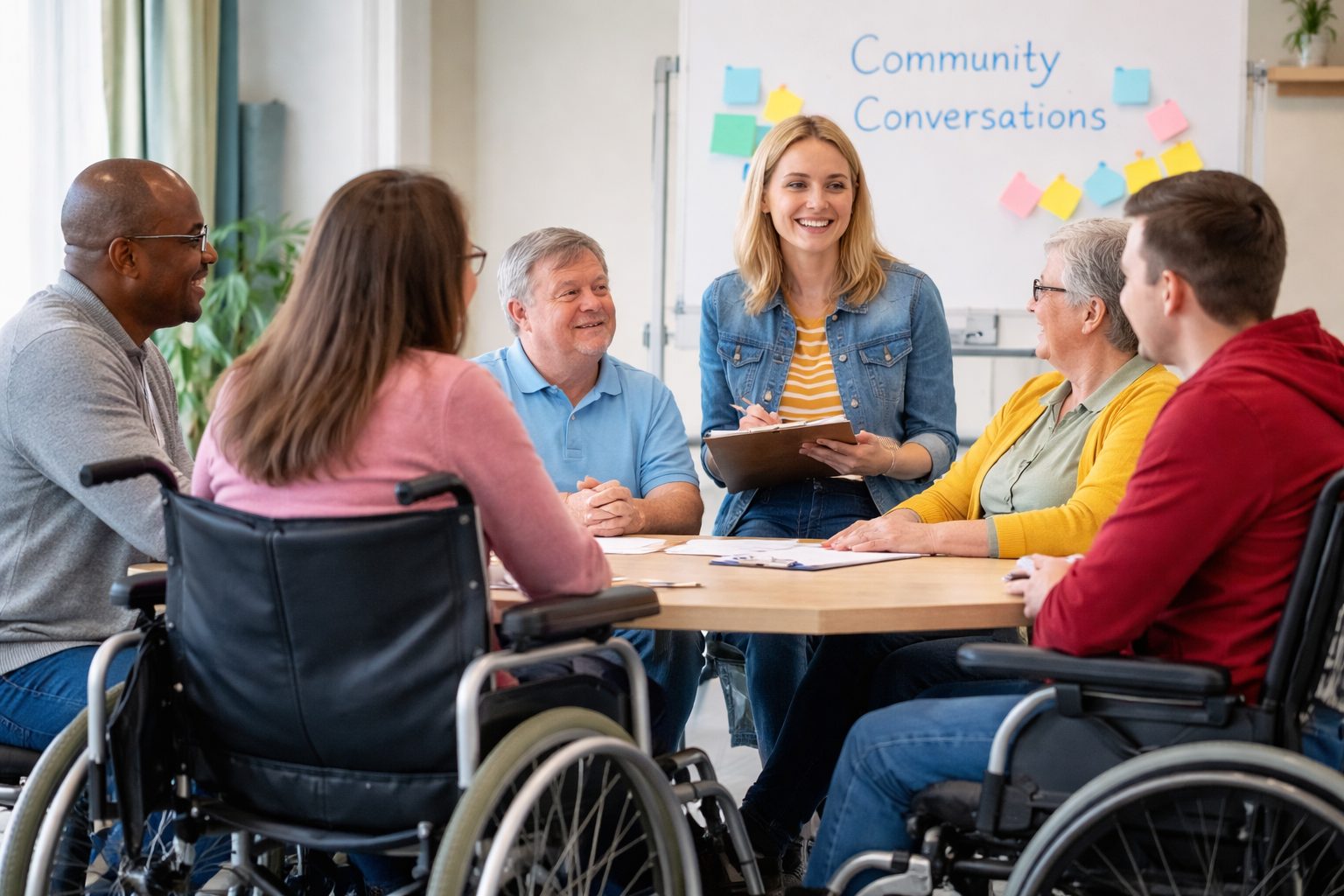 People with disability taking part in a group discussion for the Community Conversations project.